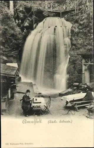 Ak Rathen an der Elbe Sächsische Schweiz, Amselfall
