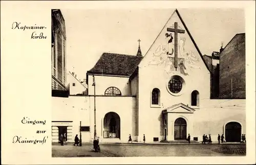 Ak Wien 1. Innere Stadt Österreich, Kapuzinerkirche, Eingang zur Kaisergruft