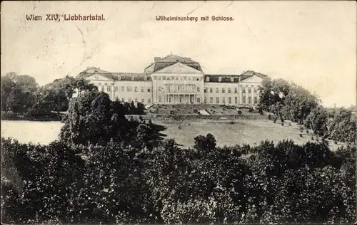 Ak Wien 14 Penzing, Liebhartstal, Wilhelminenberg mit Schloss