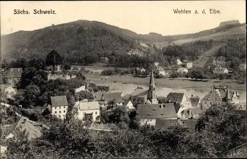 Ak Wehlen an der Elbe Sächsische Schweiz, Panorama