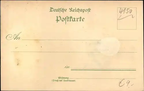 Litho Krefeld am Niederrhein, Josefskirche und Schule