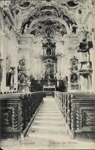 Ak Speinshardt Speinshart in der Oberpfalz, Pfarr- und Klosterkirche, Innenansicht