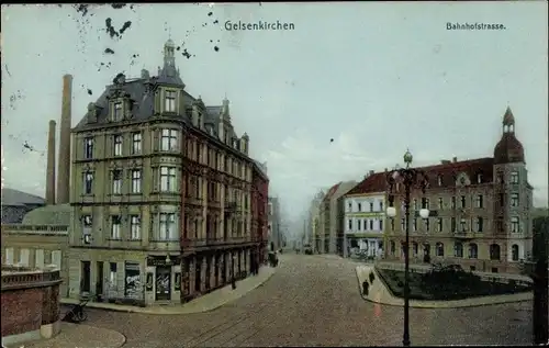 Ak Gelsenkirchen im Ruhrgebiet, Bahnhofstraße