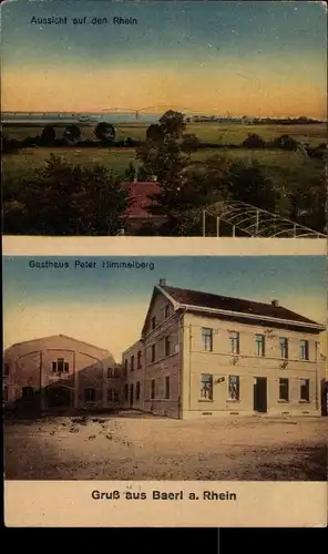 Ak Baerl Duisburg am Rhein, Gasthaus Peter Himmelberg, Rheinpanorama
