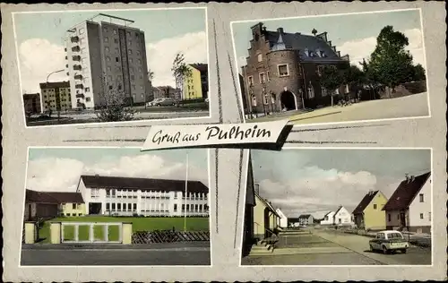 Ak Pulheim Nordrhein Westfalen, Siedlung, Hochhaus, Schule