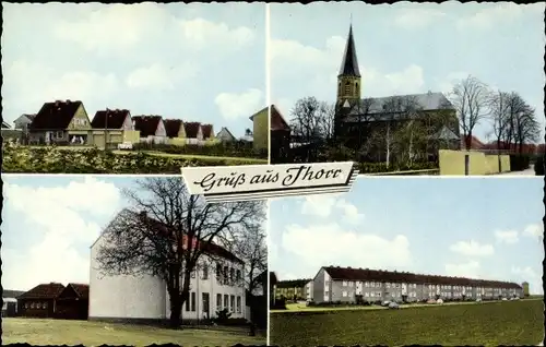 Ak Thorr Bergheim an der Erft, Kirche, Siedlung, Wohnhäuser