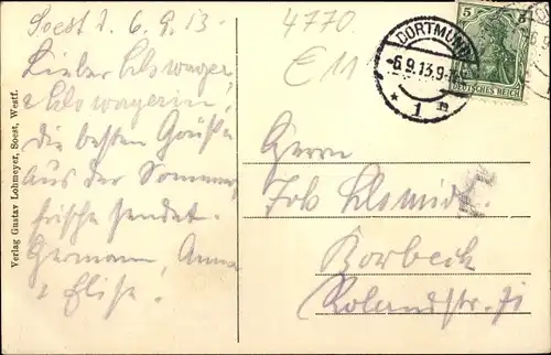 Ak Soest in Westfalen, Festungswall mit schiefem Turm