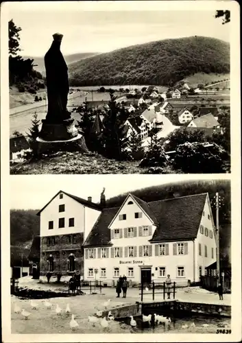 Ak Schmiechen in Schwaben, Blick von der Friedenskönigin, Bierbrauerei zur Sonne