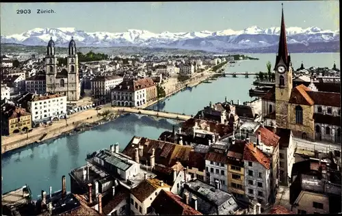 Ak Zürich Stadt Schweiz, Stadtansicht