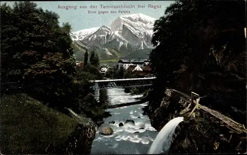 Ak Bad Ragaz Kanton St. Gallen, Ausgang aus der Taminaschlucht