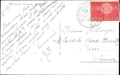 Ak Montana Vermala Kanton Wallis Schweiz, Totalansicht der Ortschaft