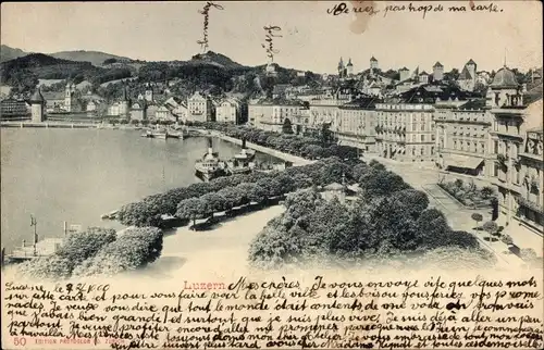 Ak Luzern Stadt Schweiz, Panorama