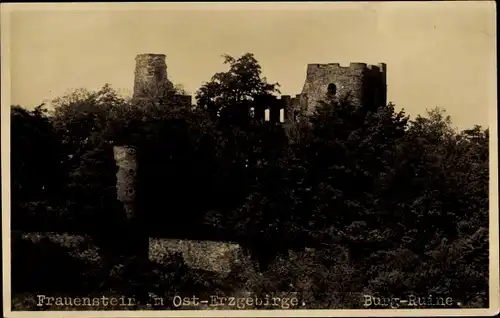 Ak Frauenstein im Erzgebirge, Burg-Ruine