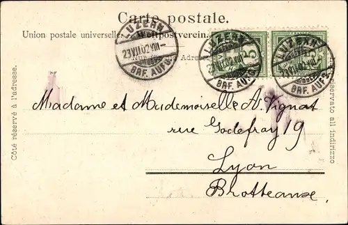 Ak Luzern Stadt Schweiz, Wasserturm und Gütsch