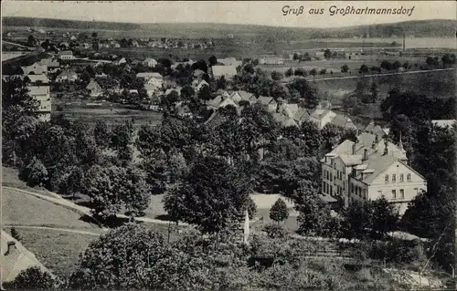 Ak Großhartmannsdorf in Sachsen, Panoramablick auf den Ort