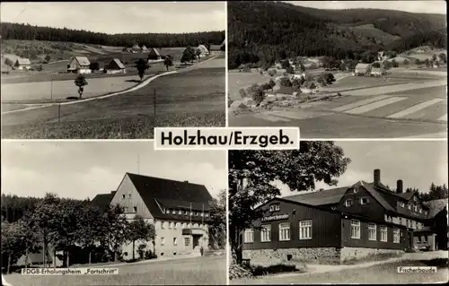 Ak Holzhau Rechenberg Bienenmühle Erzgebirge, Fischerbaude, FDGB-Erholungsheim Fortschritt