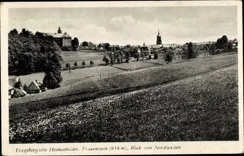 Ak Frauenstein im Erzgebirge, Blick von Nordwesten