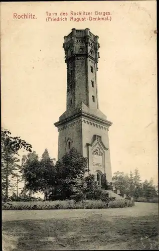 Ak Rochlitz an der Mulde, Turm auf dem Rochlitzer Berg, Friedrich August Denkmal