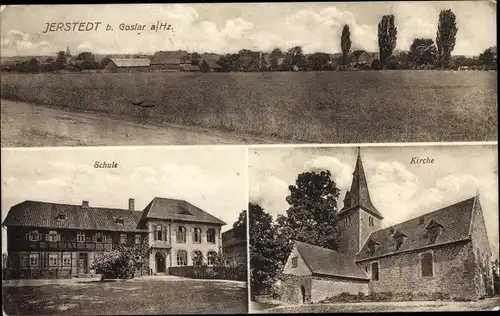 Ak Jerstedt Goslar am Harz, Gesamtansicht, Schule, Kirche
