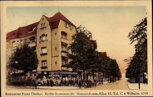 Ak Berlin Spandau Siemensstadt, Restaurant Franz Dücker, Nonnendamm Allee 83