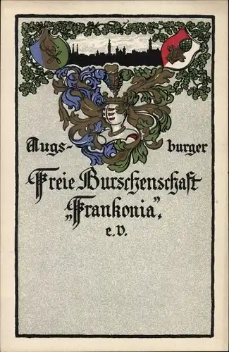 Studentika Ak Augsburg in Schwaben, Freie Burschenschaft Frankonia e.V., Wappen