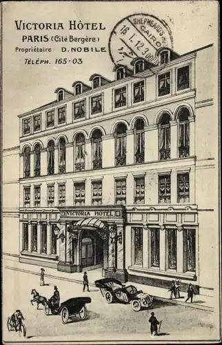 Ak Paris IX, Cite Bergère, Victoria Hotel