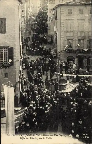 Ak Le Puy Notre Dame Maine et Loire, 27 Jubile 1910, Rue des Tables