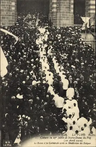 Ak Le Puy Notre Dame Maine et Loire, 27 Jubile, 10 Avril 1910, Cathedrale