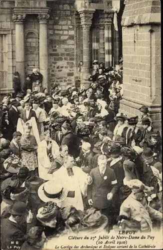 Ak Le Puy Notre Dame Maine et Loire, 27 Jubile 1910, Cathedrale, Le Cortege