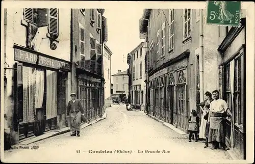 Ak Condrieu Rhône, La Grande Rue