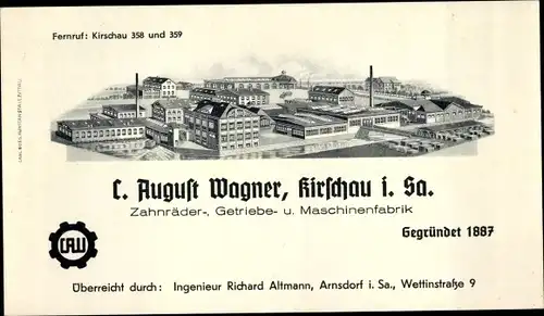 Litho Kirschau in Sachsen, C. August Wagner Maschinenfabrik