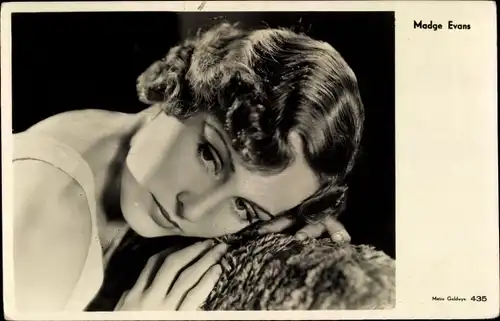 Ak Schauspielerin Madge Evans, Portrait