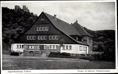 Ak Treffurt an der Werra, Jugendherberge, Burgruine