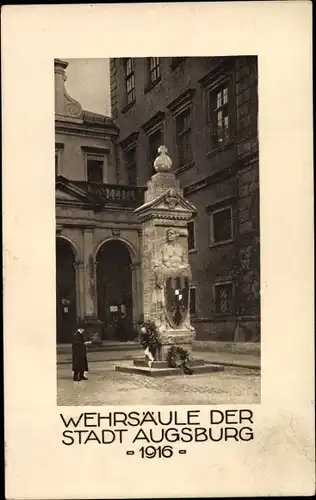 Ak Augsburg in Schwaben, Wehrsäule, Nagelung