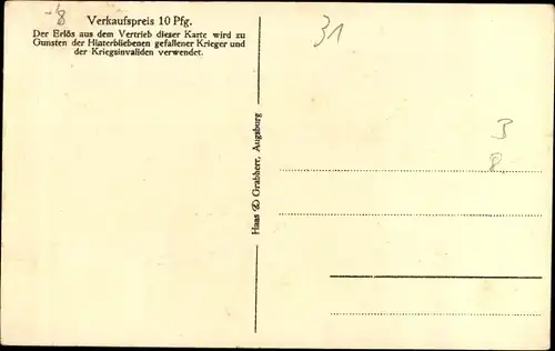 Ak Augsburg in Schwaben, Wehrsäule, Nagelung