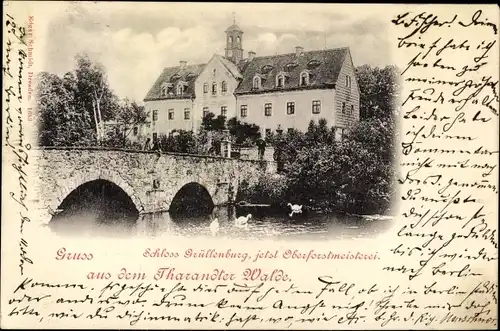 Ak Tharandt im Erzgebirge, Schloss Grüllenburg, Jetzt Oberforstmeisterei, Grillenburg