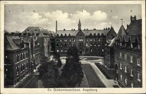 Ak Augsburg in Schwaben, Evangelisches Diakonissenhaus, Paulinenpflege, Mutterhaus, Feierabendhaus