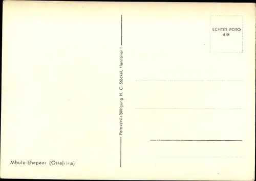Ak Ostafrika, Mbule Ehepaar