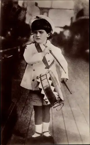 Ak Zarewitsch Alexei Nikolajewitsch Romanow, Portrait mit Trommel