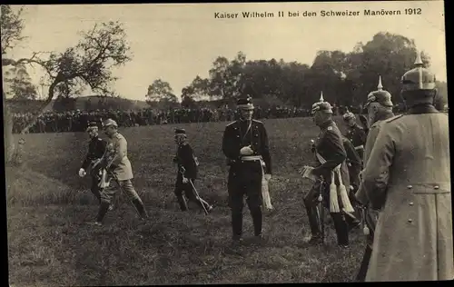Ak Schweiz, Kaiser Wilhelm II. von Preußen, Manöver 1912