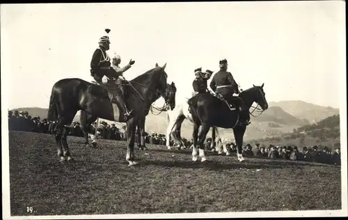 Foto Ak Schweiz, Schweizer Soldaten in Uniformen, Kaisermanöver 1912