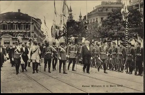 Ak Bern Stadt Schweiz, Staatsbesuch Kaiser Wilhelm II. von Preußen 1912, Ludwig Forrer