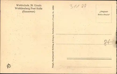 Ak Wohldenberg Silium Holle in Niedersachsen, Waldschule St. Ursula, Schlafsaal, Innenansicht