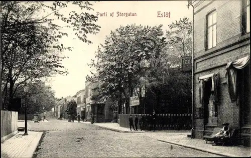 Ak Eslöf Eslöv Skåne län Schweden, Parti af Storgatan