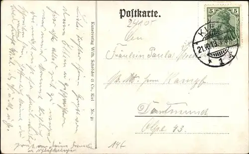 Ak Kiel in Schleswig Holstein, Luftschiff Viktoria Luise über der städtischen Fähre, Zeppelin