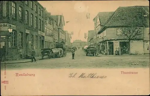 Ak Rendsburg in Schleswig Holstein, Thorstraße, Gasthof