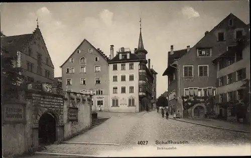 Ak Schaffhausen Kanton Schaffhausen, Partie an der Bekenstube, Straßenansicht