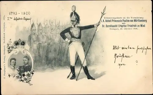 Ak Vermählung Prinzessin Pauline von Württemberg mit Erbprinz Friedrich zu Wied 1898