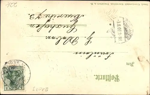 Präge Tannenzapfen Litho Hamburg Harburg, Aussichtsturm in der Haake