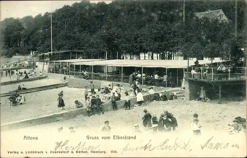 Ak Hamburg Altona, Elbestrand, Terrasse, Kinder